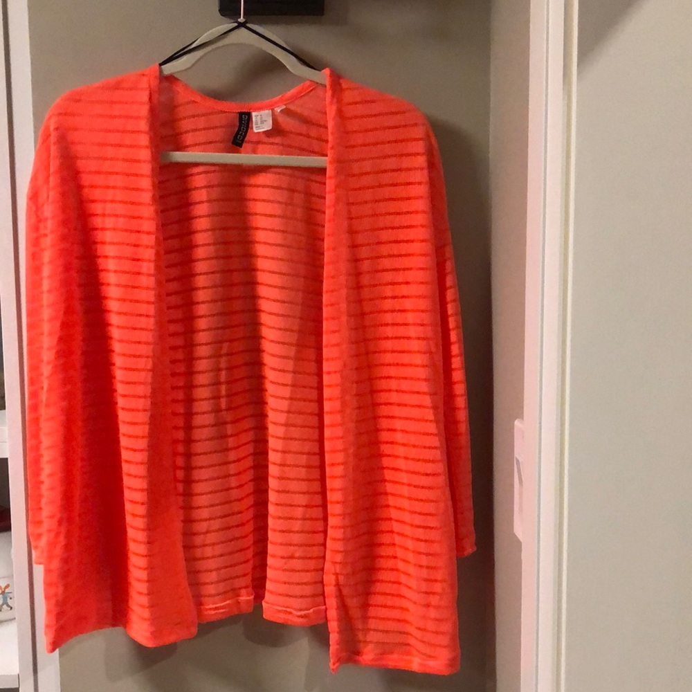 Divided | Lightweight Vibrant Orange Pink Cardigan